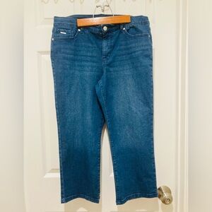 NWOT Nine West size 12 Chrystie Capri Dark Blue Denim